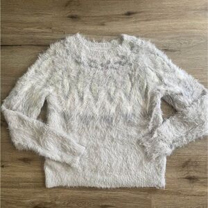 LC Lauren Conrad Cream Fuzzy Sweater